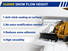 39in Hydraulic Angle Snow Blade Attachment For Mini Skid Steer Loaders Universal