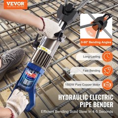 Electric Hydraulic Rebar Bender, 1500W Portable Rebar Bending Machine, Bending u