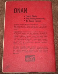 1960 ONAN ELECTRIC GENERATING PLANTS HQ SERIES MANUAL 50 & 60 CYCLES 921-6