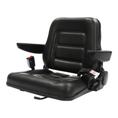 Black Forklift Seat Heavy Duty Vehicle Seat Adjustable 35-180°Tractor Seat