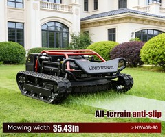 Remote Control Lawn Mower 22HP Tracked Off-Road Grass Cutter
