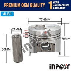 4 Set 4LB1 Piston with Ring Set it For Isuzu TCM FD15 FD18 FD19 Tractor STD