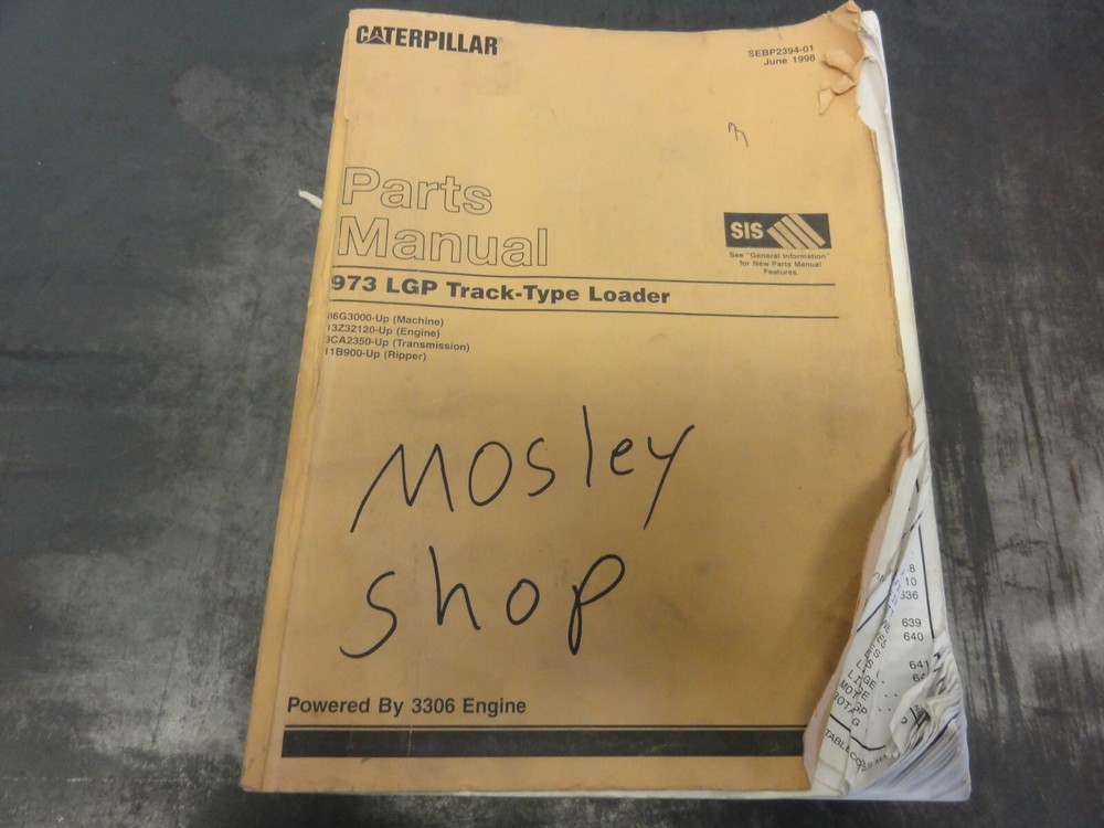 Caterpillar 973 LGP Track Loader Parts Manual SEBP2394-01 1998