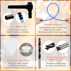 15 Maple Syrup Tapping Kits – 5/16″ Taps, 44.3Ft Tubing, Quart Filters & More