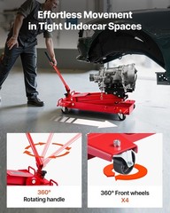 Low Profile Floor Jack,2200 lbs / 1 Ton Lifting Capacity Telescoping Transmissio
