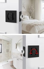 Goldenwarm Matte Black Square Pocket Door Lock Pocket Door Hardware For 2-1/8