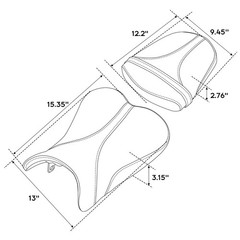 Two Piece Motorcycle Seat Suzuki GSXR600 GSXR750 2006-2007 Black Orange Stitch