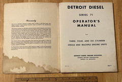 Lot of 2 Vintage 1950s GM Detroit Diesel Series 71 Engine Operators Manuals