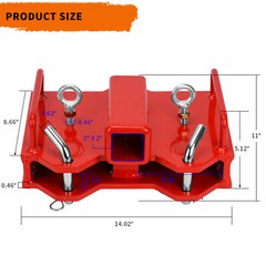 2” Forklift Trailer Hitch Receiver Tow Hitch Attachments for Dual Pallet Fork
