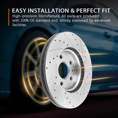 12.6 Front Brake Pads Rotors Drilled Slotted Kit Ford Edge Lincoln MKX 2007-2014