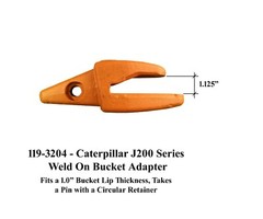 1 CAT Style Backhoe Bucket Shank 1″ Lip, Abrasion Tooth 4T-2203, 119-3204 w Pins