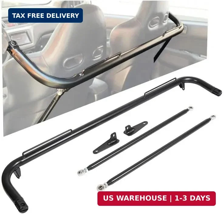 ECOTRIC 49″ Universal Iron Racing Safety Seat Belt Chassis Roll Harness Bar Rod
