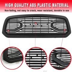 Front Grille for 2013-2018 Ram 1500 Matte Black Letters Big Horn Style