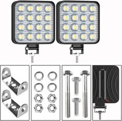 2PCS 4″ Square LED WORK LIGHT fit CAT Skid Steer 289D3 277D 289D 226D 249D 297D2