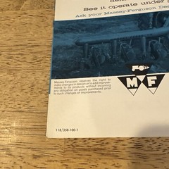 Vintage 1958 Massey Ferguson 64 Disc Plow Dealer Sales Brochure