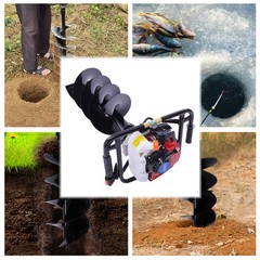 63CC 2-Stroke Gasoline Hole Digger, 3HP Lawn Drilling Machine, Post Hole Digger