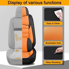 5 Seat Covers Full Deluxe for Impala 2000-2020 Black Orange