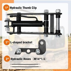 L-Shaped Bracket Hydraulic Thumb Clip For Mini Excavators Attachments 3-Holes