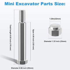 0.98in Replaceable Mini Excavator Pins – High-Strength Manganese Steel 2 Pack