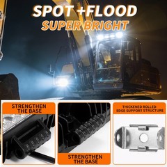 4x LED Tractor Work Lights 12v led Flood Light pods for Truck, Waterproof 4inch