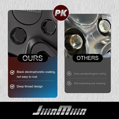 Jiiinmiiin M14X1.5 Black Wheel Lug Bolts Wheelbolt Thread For Wheel Spacers