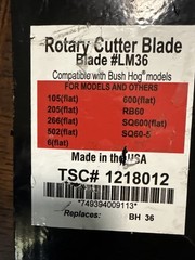 TSC Rotary Mower Cutter Blade LM36 24-5/8″ 1218012 for Bush Hog BH 36 Black