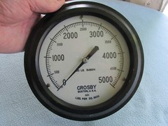 VINTAGE CROSBY BOSTON, USA 0-5000 LBS. PER SQ. INCH GAUGE