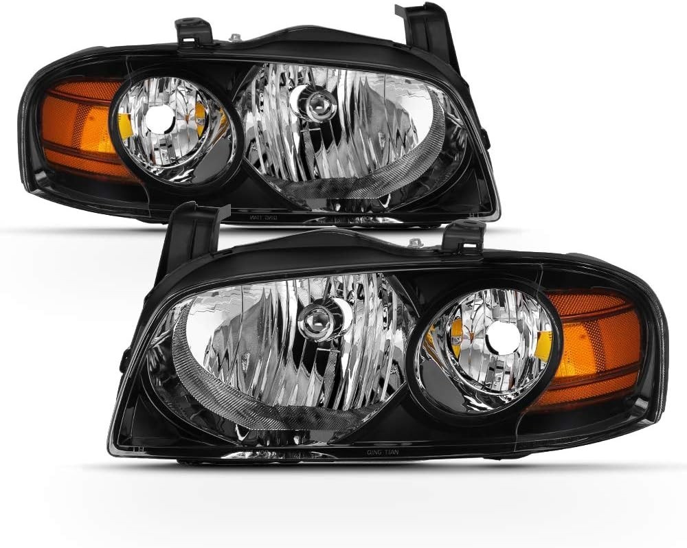 2004-2006 Nissan Sentra Black Housing Replacement Headlights Driver Passenger