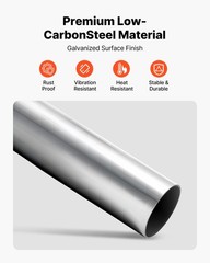 Exhaust Pipe, 8 Pcs 2.25 Inch Mild Steel DIY Custom Exhaust Tubing Straight & U-