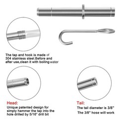 6-Piece Maple Syrup Tapping Set – Reusable Stainless Steel Taps & Hook System