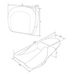 Motorcycle 2-Up Seat Cushion Backrest Pad Fits Road King Street Glide 14-23