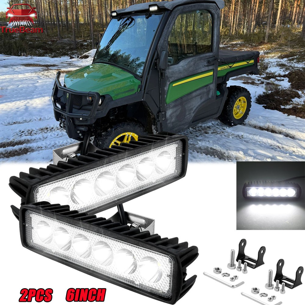 2PCS 6″ LED Flood Work Lights Fit John Deere Gator XUV 835M 835R 865M 865R 12V