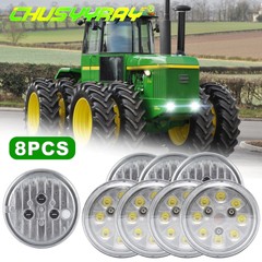 8PCS Round LED Fender Work Light For John Deere Tractors 8450, 8650, 8850