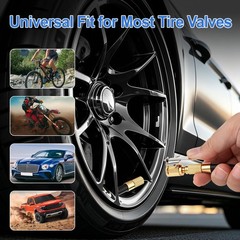2 Pack Tire Air Chuck with Clip Adapter, 8mm Air Chuck Quick Connect, Brass Lock