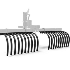 Landscape Rake Implement for ATV/UTV Removal of Rock Grass Bunches and Debris