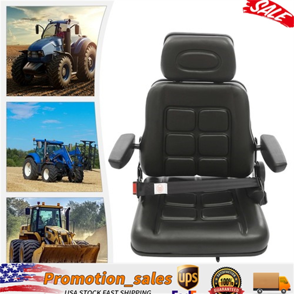 35°-180° Adjustable Tractor Seat Universal Forklifts Chair PVC Harvester Seating