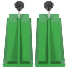 2 Green Steel Tractor Bucket Ski Edge Tamer For Skid Protector Snow Leaf Removal
