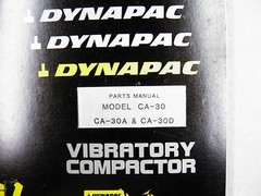 DYNAPAC CA 30 A D VIBRATORY COMPACTOR PARTS MANUAL
