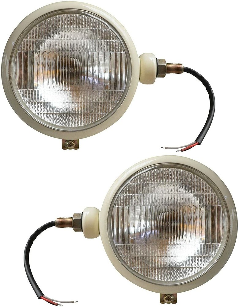 12V Pair Ivory Head Light Fits for Ford Tractor 8N 2N 9N 600 800 NAA 310066F