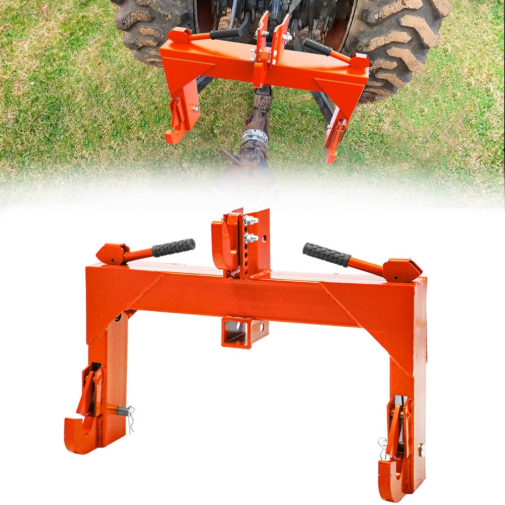 3 Pt Quick Hitch for Cat 1 & 2 Tractors Attachments W/ 2″ Receiver Hitch 3000 LB