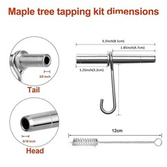Stainless Steel Maple Syrup Tapping Kit, Maple Tree Taps, Spiles for Tapping Tre