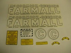 Mc Cormick Deering Farmall Model C Decal Set – NEW FREE SHIPPING