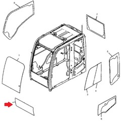 Front Lower Windshield Glass Fits Hitachi Replaces 4651654
