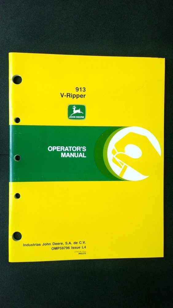 John Deere 913 V-Ripper Operator’s Manual – Equipment Guide