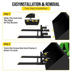60″ 4000lbs Pallet Forks ,Heavy Duty Tractor Bucket Forks for Loader Skid Steer