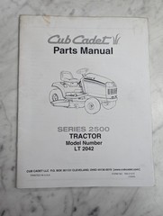 CUB CADET PARTS LIST BOOK MANUAL CATALOG SERIES 2500 TRACTORS LT 2042 2004