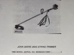 John Deere 110G 210G 240G 260G String Trimmer Parts Catalog Manual PC-2218 4/88