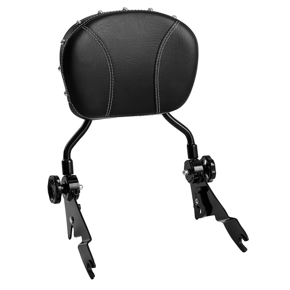 Black Adjustable Sissy Bar Passenger Backrest W/Pad For Touring Models 09-25