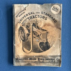 Rare OEM Universal & Standard Tractor MAINTENANCE MANUAL Minneapolis, Moline Co.