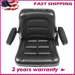 Adjustable Backrest Lawn Mower Tractor Forklift Excavator Seat with Armrests US